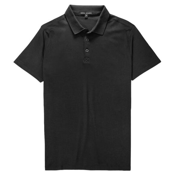 Robert Barakett Shirt Men Size Medium Black THE BARAKETT POLO - Picture 1 of 4